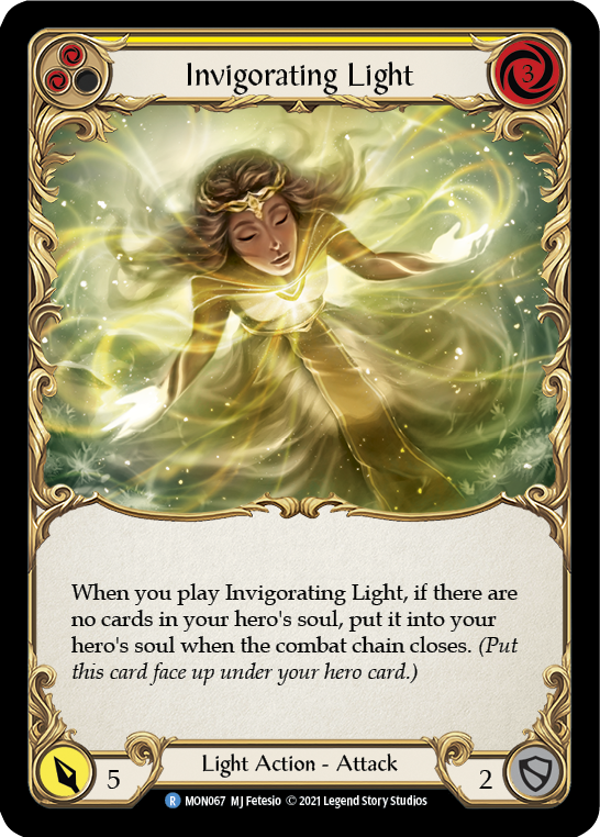 Invigorating Light (Yellow) [MON067-RF] 1st Edition Rainbow Foil