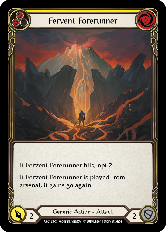 Fervent Forerunner (Yellow) [ARC183-C] 1st Edition Rainbow Foil