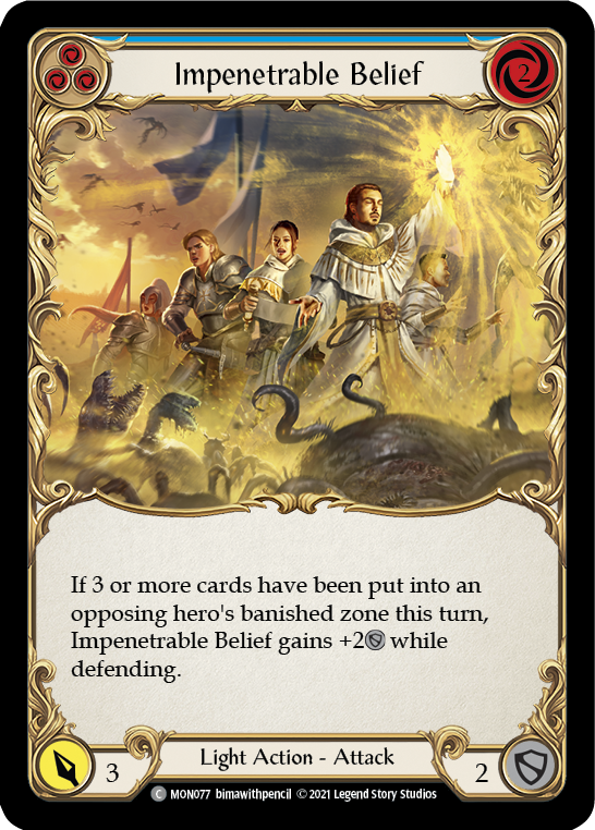 Impenetrable Belief (Blue) [MON077-RF] 1st Edition Rainbow Foil