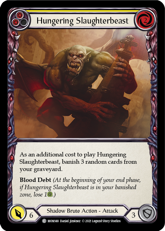 Hungering Slaughterbeast (Yellow) [MON148-RF] 1st Edition Rainbow Foil