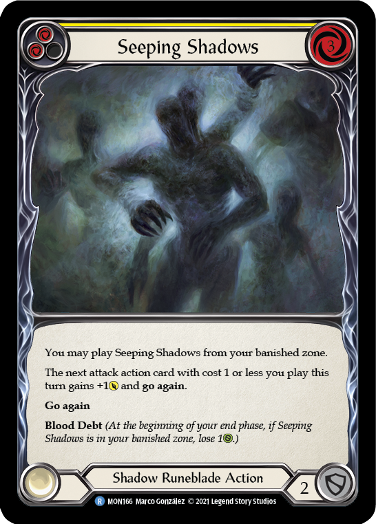 Seeping Shadows (Yellow) [MON166-RF] 1st Edition Rainbow Foil