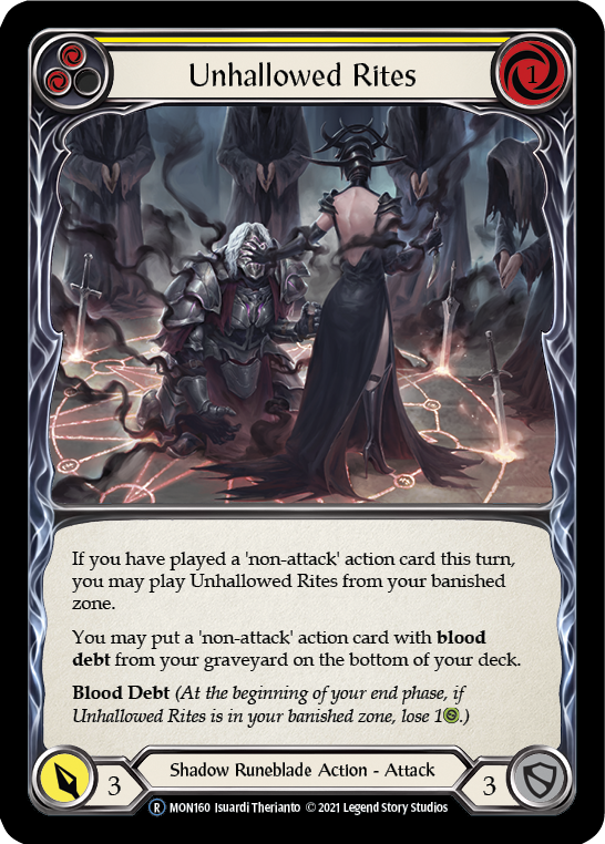 Unhallowed Rites (Yellow) [U-MON160-RF] Unlimited Rainbow Foil