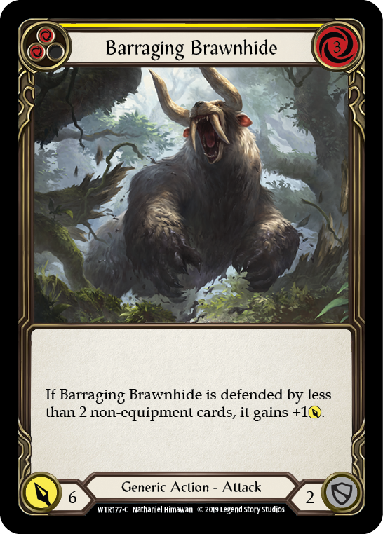 Barraging Brawnhide (Yellow) [WTR177-C] Alpha Print Rainbow Foil