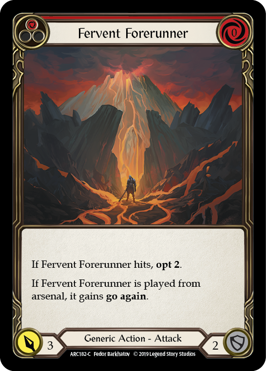 Fervent Forerunner (Red) [ARC182-C] 1st Edition Rainbow Foil