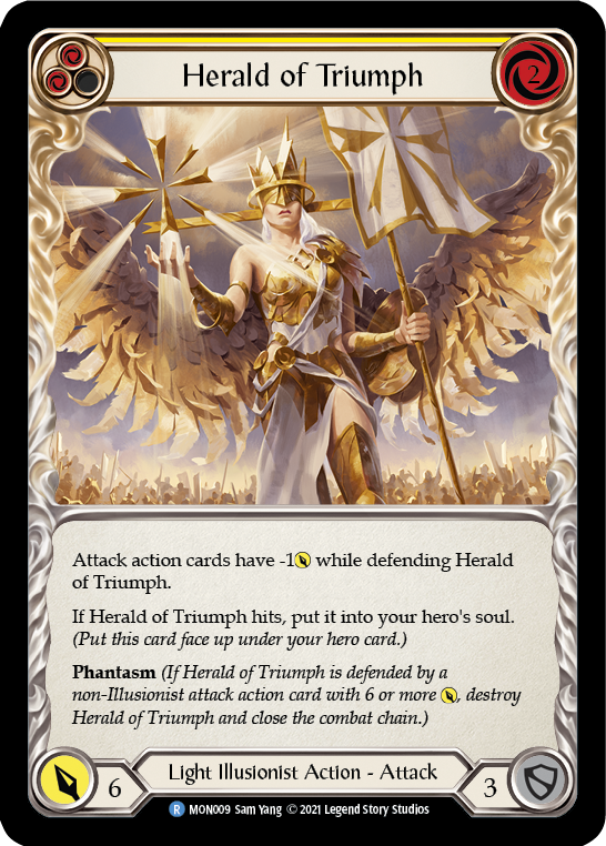 Herald of Triumph (Yellow) [MON009-RF] 1st Edition Rainbow Foil