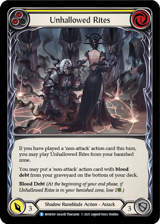 Unhallowed Rites (Yellow) [MON160-RF] 1st Edition Rainbow Foil