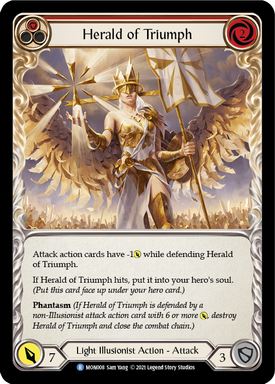 Herald of Triumph (Red) [MON008-RF] 1st Edition Rainbow Foil