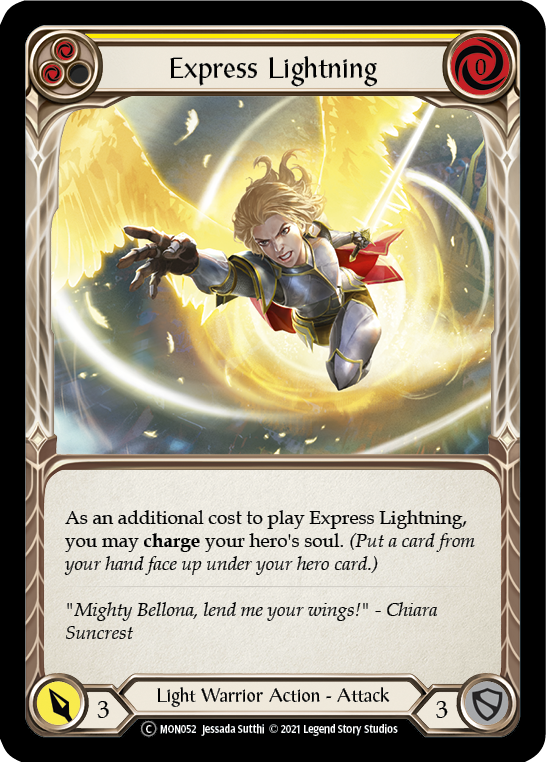 Express Lightning (Yellow) [U-MON052-RF] Unlimited Rainbow Foil