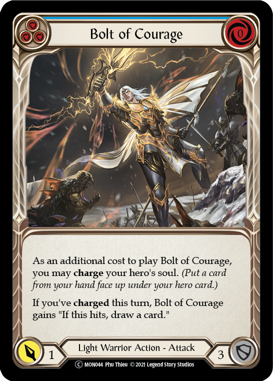 Bolt of Courage (Blue) [U-MON044-RF] Unlimited Rainbow Foil