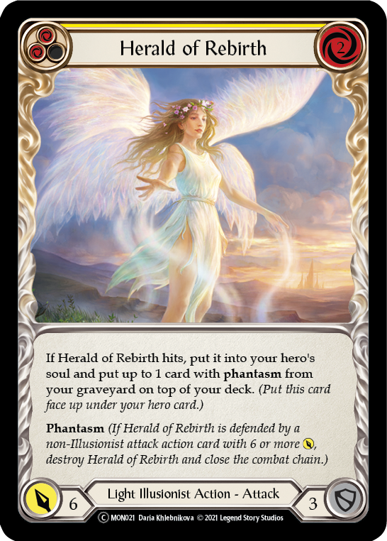 Herald of Rebirth (Yellow) [U-MON021-RF] Unlimited Rainbow Foil