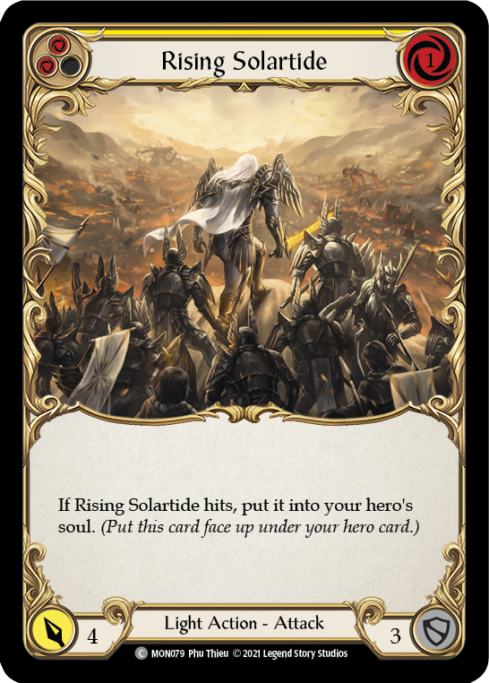 Rising Solartide (Yellow) [MON079-RF] 1st Edition Rainbow Foil