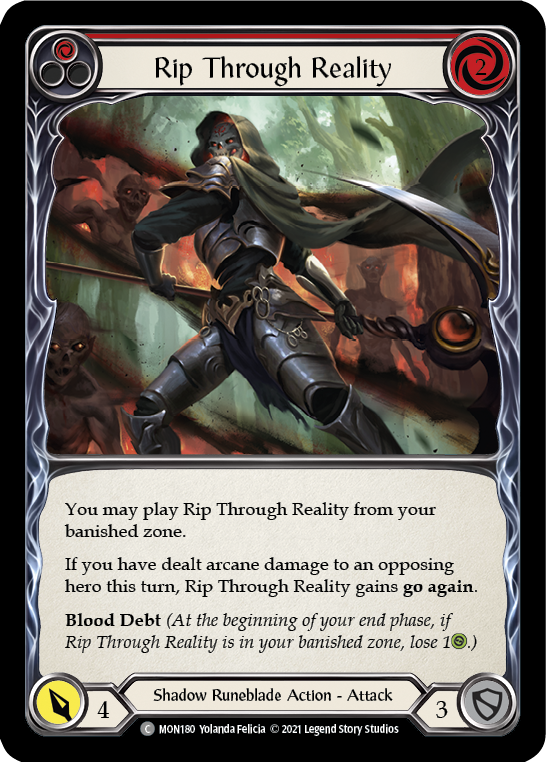 Rip Through Reality (Red) [MON180-RF] 1st Edition Rainbow Foil