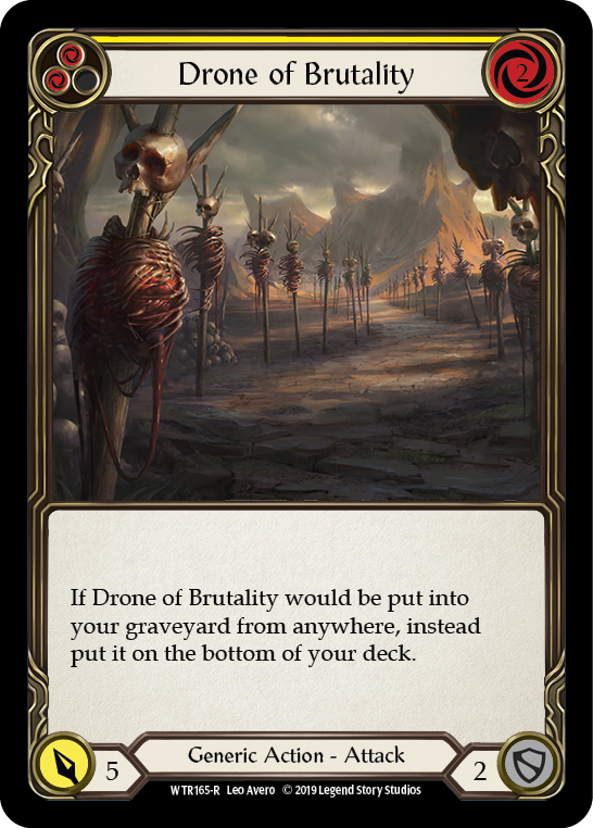 Drone of Brutality (Yellow) [WTR165-R] Alpha Print Rainbow Foil