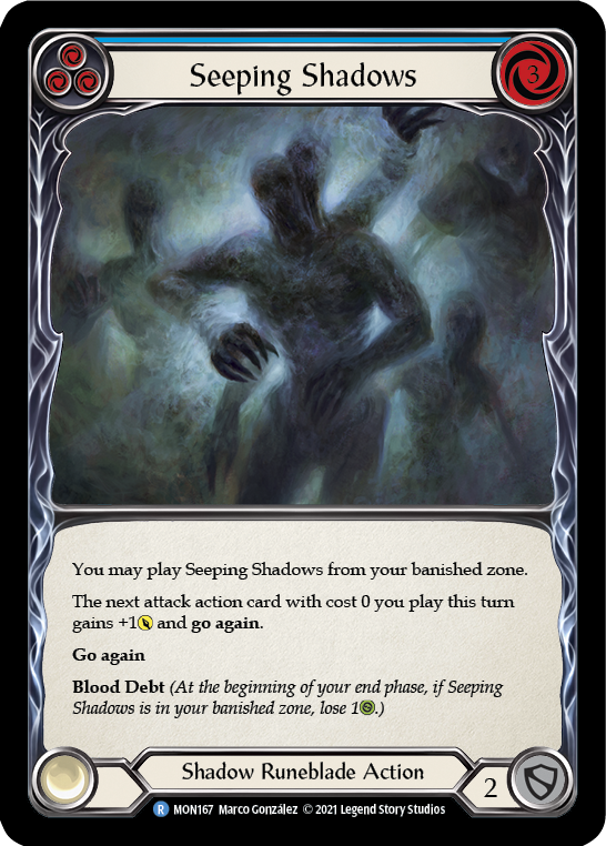 Seeping Shadows (Blue) [MON167-RF] 1st Edition Rainbow Foil