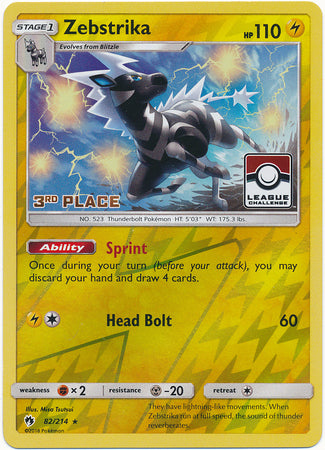 Zebstrika (82/214) (League Promo 3rd Place) [Sun & Moon: Lost Thunder]