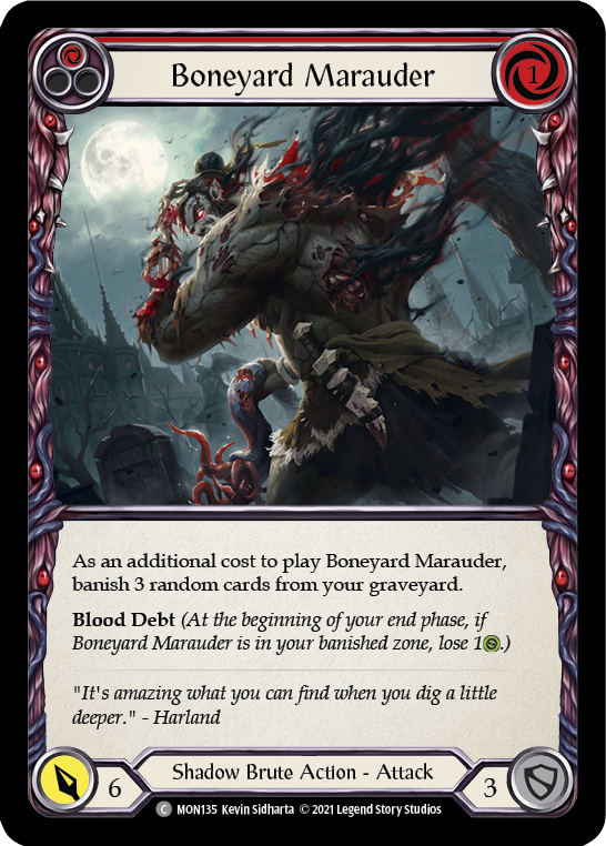 Boneyard Marauder (Red) [MON135-RF] 1st Edition Rainbow Foil