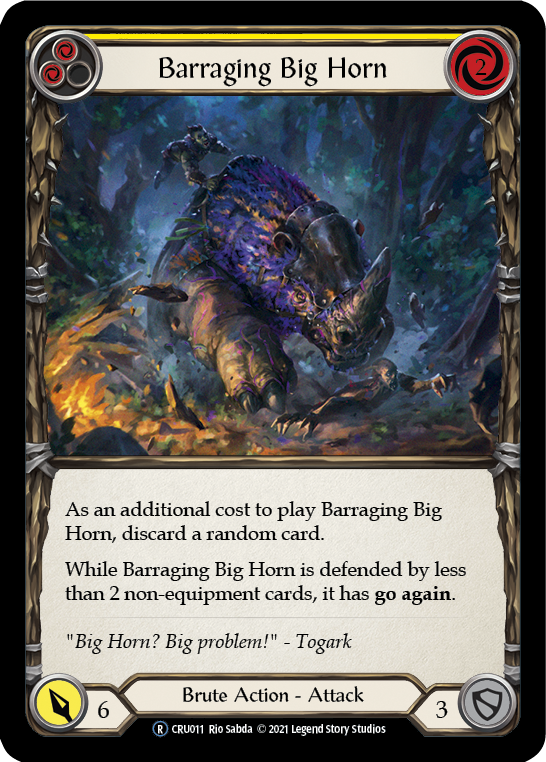 Barraging Big Horn (Yellow) [U-CRU011-RF] Unlimited Rainbow Foil