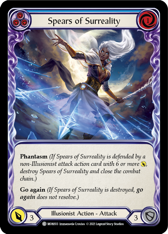 Spears of Surreality (Blue) [MON103-RF] 1st Edition Rainbow Foil