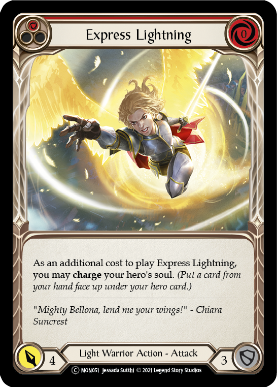 Express Lightning (Red) [U-MON051-RF] Unlimited Rainbow Foil