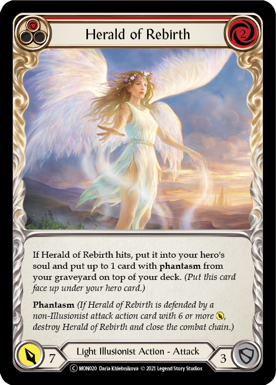 Herald of Rebirth (Red) [U-MON020-RF] Unlimited Rainbow Foil