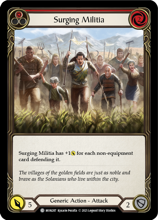 Surging Militia (Red) [MON287-RF] 1st Edition Rainbow Foil