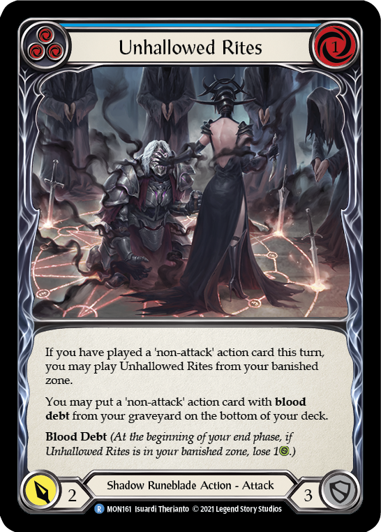 Unhallowed Rites (Blue) [MON161-RF] 1st Edition Rainbow Foil