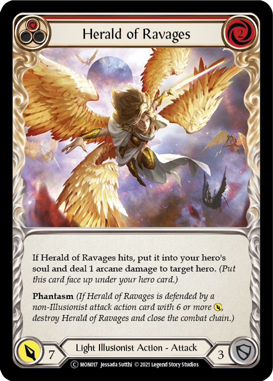 Herald of Ravages (Red) [U-MON017-RF] Unlimited Rainbow Foil