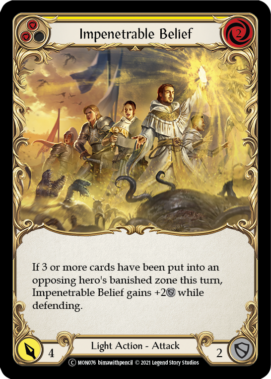 Impenetrable Belief (Yellow) [U-MON076-RF] Unlimited Rainbow Foil