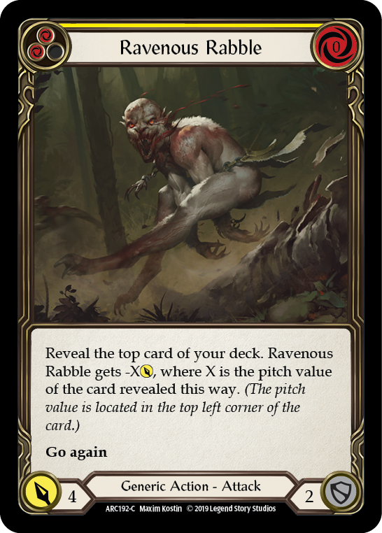 Ravenous Rabble (Yellow) [ARC192-C] 1st Edition Normal