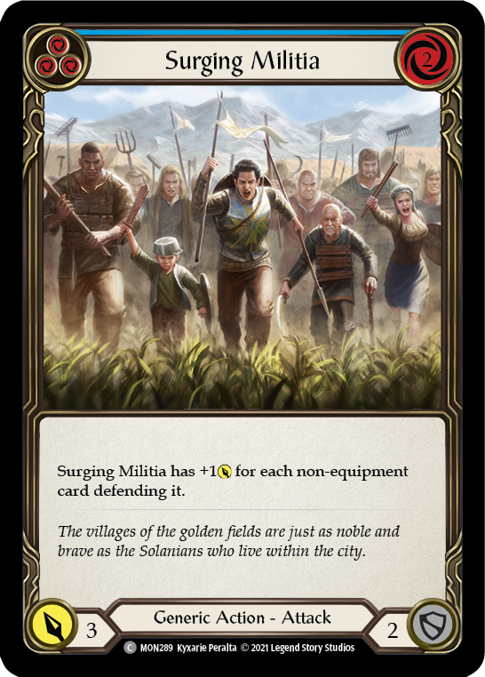 Surging Militia (Blue) [MON289-RF] 1st Edition Rainbow Foil