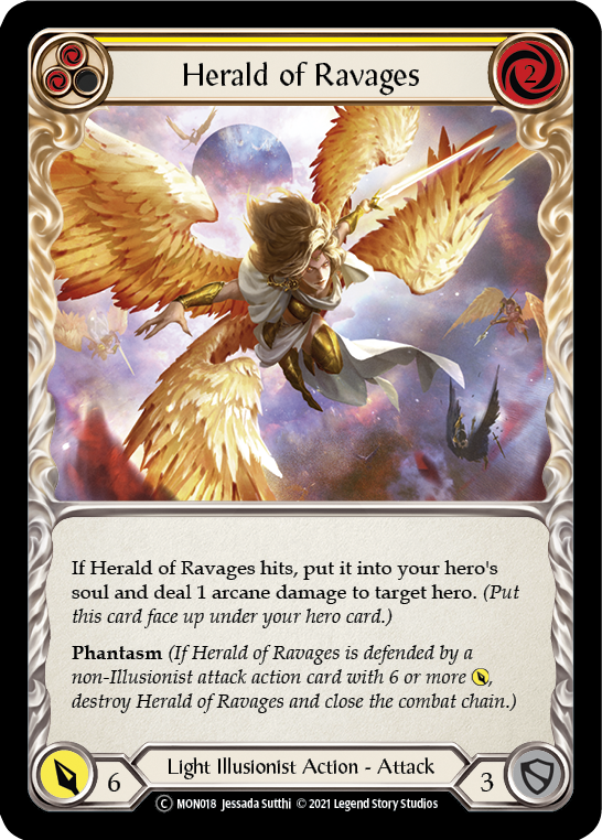 Herald of Ravages (Yellow) [U-MON018-RF] Unlimited Rainbow Foil