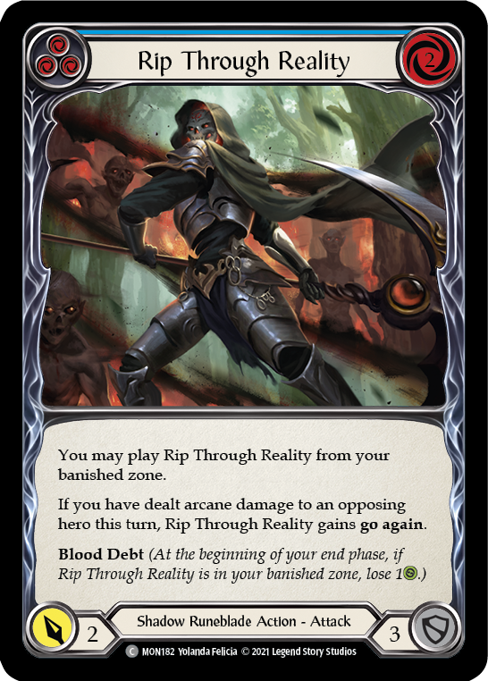 Rip Through Reality (Blue) [MON182-RF] 1st Edition Rainbow Foil