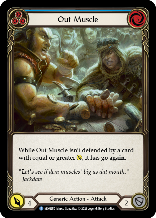 Out Muscle (Blue) [MON250-RF] 1st Edition Rainbow Foil