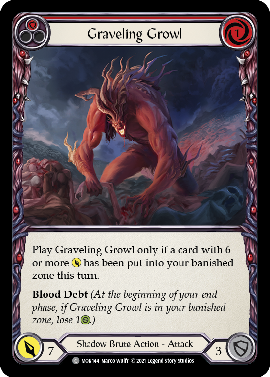 Graveling Growl (Red) [MON144-RF] 1st Edition Rainbow Foil