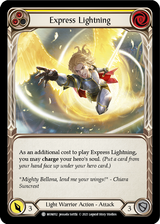 Express Lightning (Yellow) [MON052-RF] 1st Edition Rainbow Foil