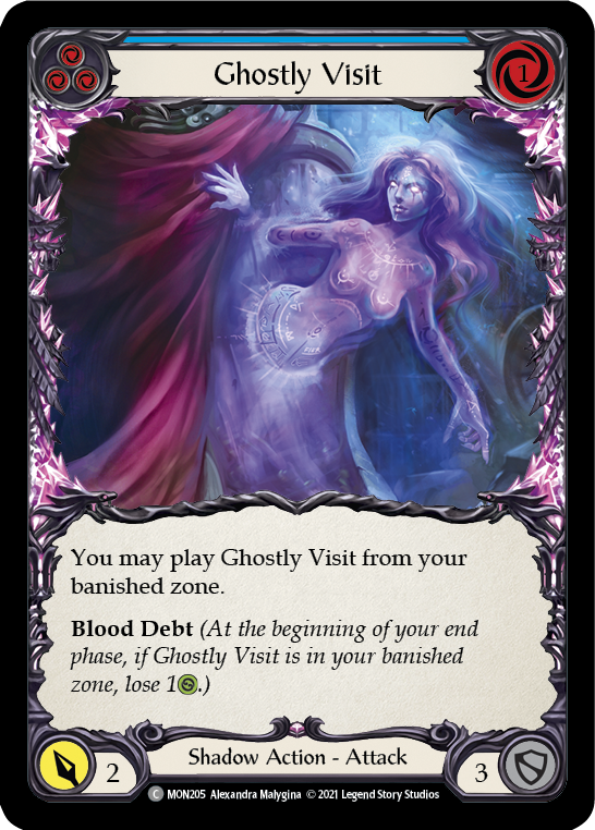 Ghostly Visit (Blue) [MON205-RF] 1st Edition Rainbow Foil