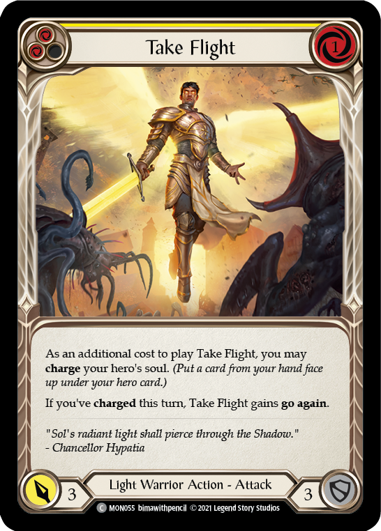 Take Flight (Yellow) [MON055-RF] 1st Edition Rainbow Foil