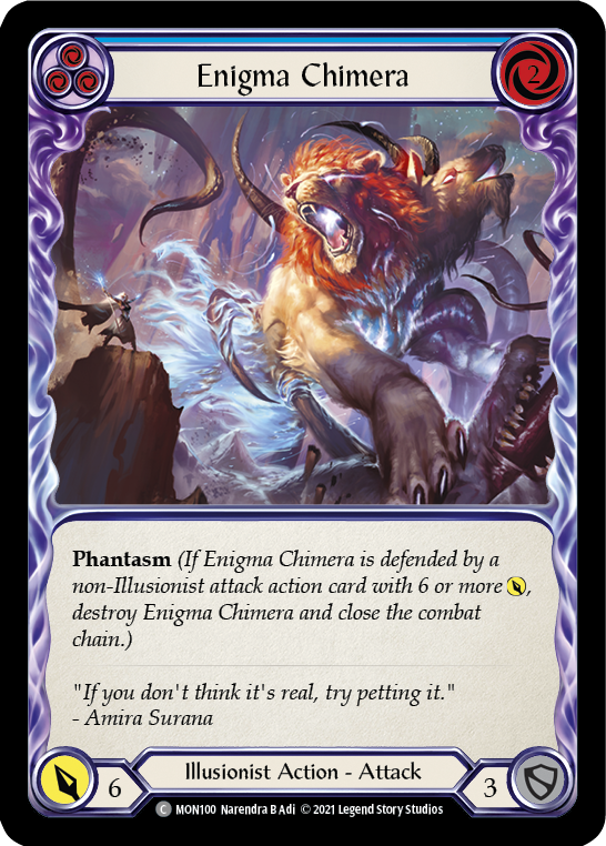 Enigma Chimera (Blue) [MON100-RF] 1st Edition Rainbow Foil