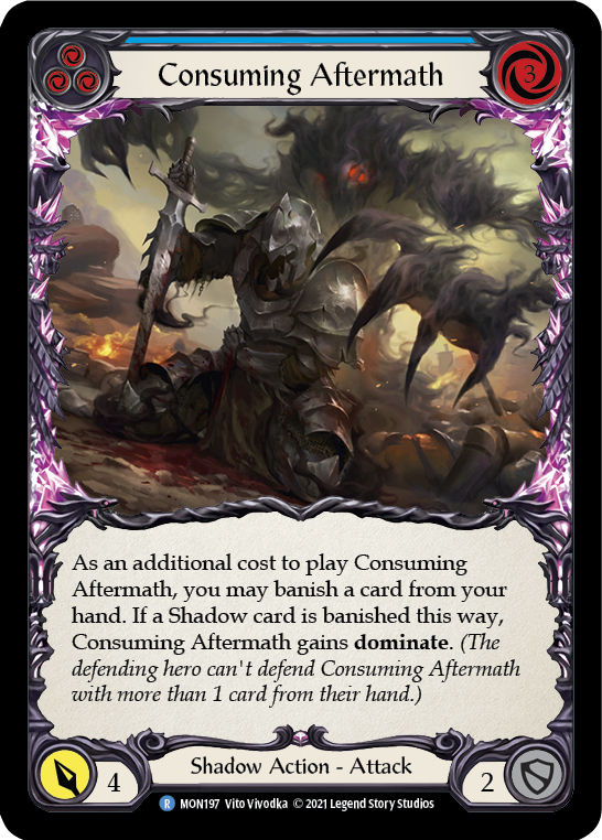 Consuming Aftermath (Blue) [MON197-RF] 1st Edition Rainbow Foil