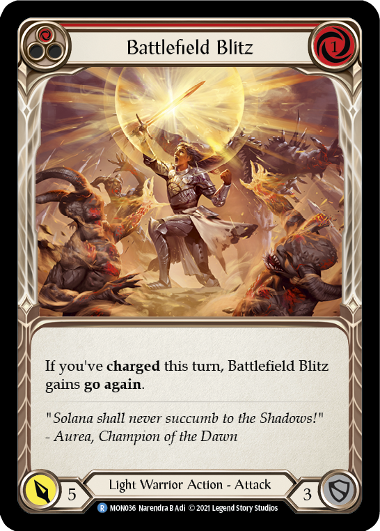 Battlefield Blitz (Red) [MON036-RF] 1st Edition Rainbow Foil