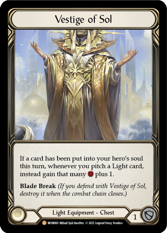 Vestige of Sol [MON060-CF] 1st Edition Cold Foil