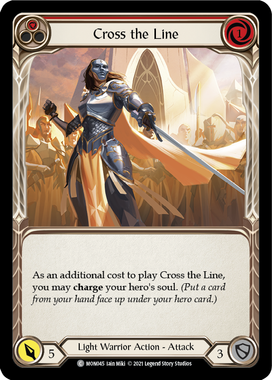 Cross the Line (Red) [MON045-RF] 1st Edition Rainbow Foil