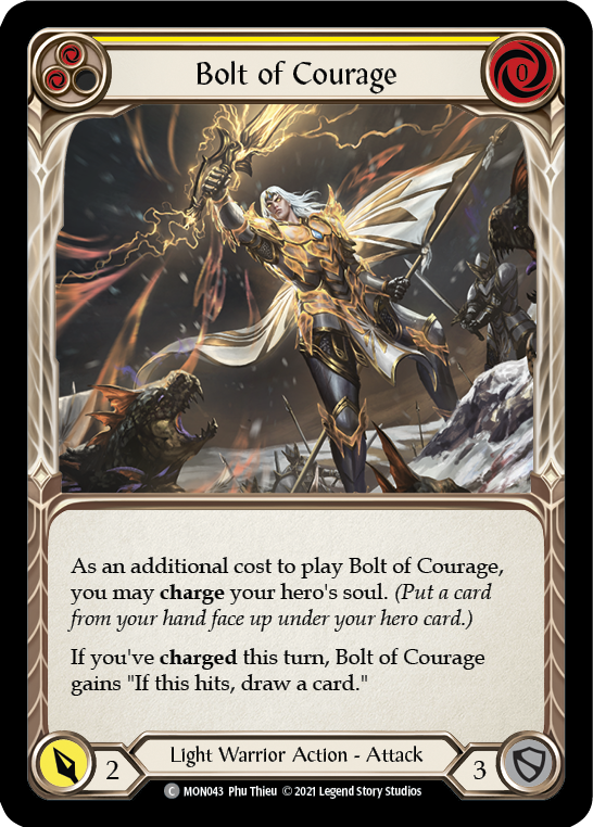 Bolt of Courage (Yellow) [MON043-RF] 1st Edition Rainbow Foil