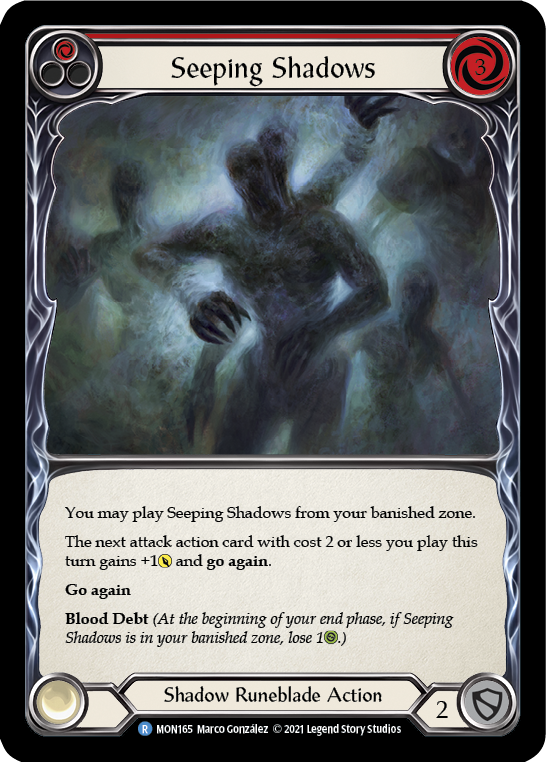 Seeping Shadows (Red) [MON165-RF] 1st Edition Rainbow Foil