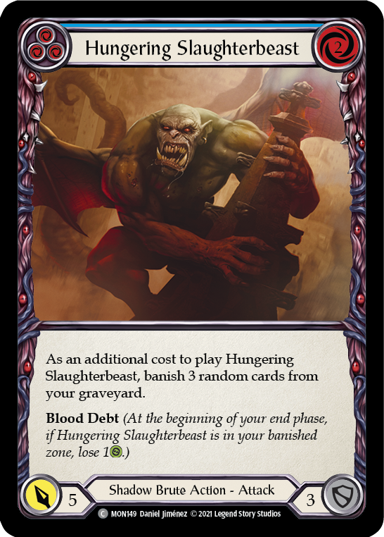 Hungering Slaughterbeast (Blue) [MON149-RF] 1st Edition Rainbow Foil